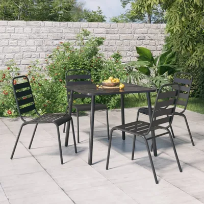 Obrázek produktu pro Maison Exclusive – 5dílná zahradní jídelní souprava z antracitové oceli