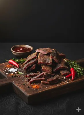 Produktbild von 250 Gramm Beef Jerky Biltong BBQ Barbeque am Stück/Stix zum selberschneiden