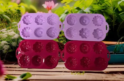 Produktbild von Wenko 4 tlg Silikon Backformset Kuchenform - Kekse Backen Backform