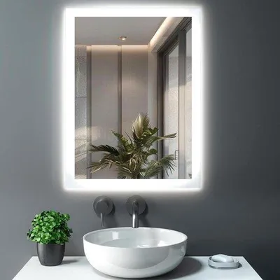 Image de Miroir de salle de bains avec éclairage LED, 50 x 70 cm, miroir mural