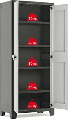 Produktbild von Keter Lagerschrank mit Regalböden Titan Schwarz und Grau 182 cm