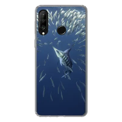 Produktbild von MuchoWow® Handyhülle Schutzhülle Hülle für Huawei P30 Lite Wasser - Sardinen - Tiere Silikon Softcase Handy Hülle - Handyhülle
