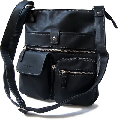 Carnaby Satchel Damen Messenger Bag Aus Kunstleder – Schultertasche In Schwarz, 30x21 Cm