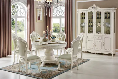 Image de Vitrines en verre Armoire Maison baroque Armoires murales Étagère en bois véritable Vitrine Meubles