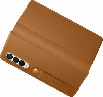 Produktbild von Samsung Galaxy Z Fold3 Hülle - Echtleder - Samsung Klapphülle - Braun