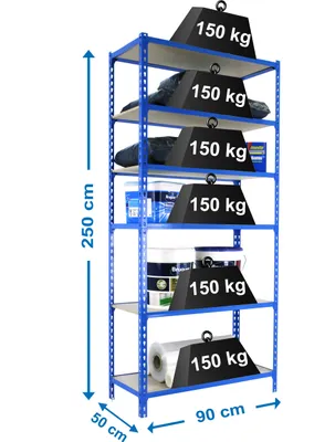 Produktbild von MADERCLICK 6/500 BLAU/MADEIRA metallisches Prateleira