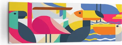 Produktbild von Bild auf Leinwand - Leinwandbild - Vogel Abstraktion - 160x50cm - Wand Bild - Wanddeko - Wandbilder - Leinwanddruck - Bilder - Kunstdruck - Wanddekoration - Leinwand bilder - Wandkunst - AB160x50-3747