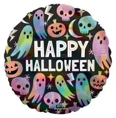 Productafbeelding van Halloween folievuilballon, pastelkleur, holografisch, 43 cm