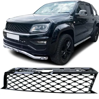 Image de Grille de radiateur noir brillant sans logo, compatible avec Volkswagen Amarok I (2010-2022)