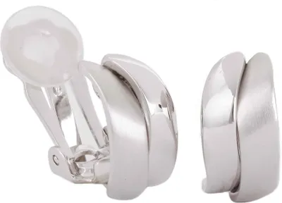 Produktbild von Traveller Ohrclip - Platiniert - Matt/ glänzend - Gewelt - Silberfarbe - 18x9 mm - 155101