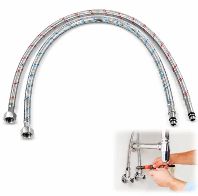 Immagine prodotto di Tubo flessibile, tubo schermato, raccordo G3/8 X M10, 50 cm, acciaio inossidabile intrecciato