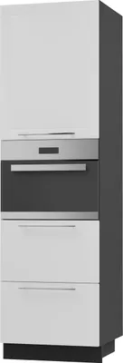 Produktbild von Backofenschrank KVANTUM Teilauszug 60cm Korpus- & Frontfarbe wählbar (Q-D14/RU/2M/356),weiß matt,schwarz