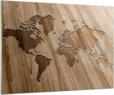 Produktbild von Bilder auf glas - Geographie Globus Karte - 100x70cm - Glasbilder - Wandbilder - Kunstdruck - zum Aufhängen bereit - Wanddekoration aus Glas - Glas Bilder - Wandbild auf Glas - GAA100x70-3042