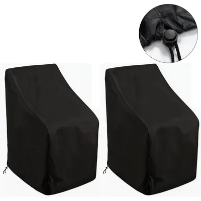 Produktbild von 2 Stück Gartenstuhl Abdeckung – Winterfest, UV-Beständig & Wasserdicht, Schutzhülle für Stapelstühle & Gartenmöbel, 65x65x80/120 cm