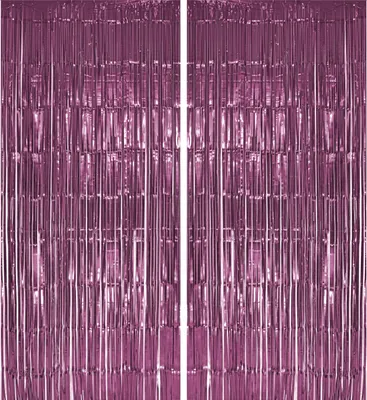 Produktbild von 2x Lametta Vorhang - rose - 91x244 cm