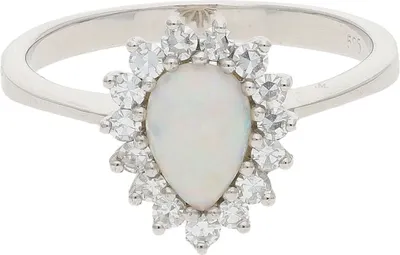 Produktbild von JuwelmaLux Damenring 585 Weißgold Opal Diamant JL30-07-4455 G 55