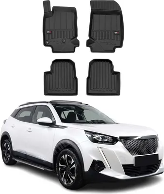 Image de Tapis de Sol pour Peugeot 2008 2019-2022 Noir Caoutchouc