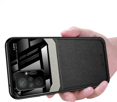 Produktbild von Redmi Note 10 Pro Hülle, TPU Stossfest Anti-rutsch Leder Glas Len Hybrid Schutzhülle für Xiaomi Redmi Note 10 Pro / Note 10 Pro Max Schwarz