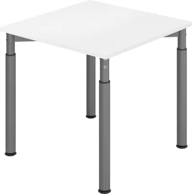 Produktbild von bümö Schreibtisch Serie-Y - Nachbildung: Weiß, Größe:  80 x 80 cm, Gestell: Graphit