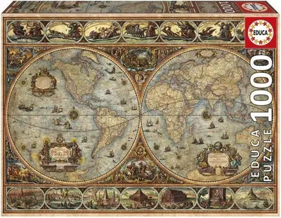 Immagine prodotto di Puzzle, EDUCA Orbis Terrarum, 1000 pezzi, 68 x 48 cm, tema viaggi e mappe