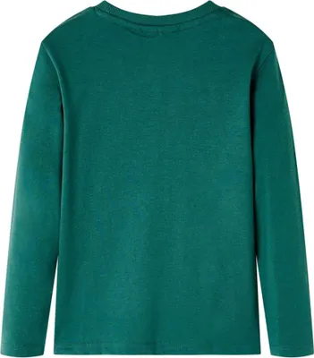 Imagen del producto de vidaXL Camiseta de manga larga para niños, color verde, talla 128