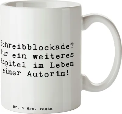 Produktbild von Mr. & Mrs. Panda Teetasse Spruch Autorin Kapitel - Weiß - Geschenk, Berufsgestaltung, Kaffeebecher, Beruf, Becher, träumen, Geschenkideen, Tassen, Liebe zum Schreiben