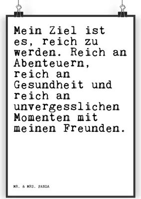 Produktbild von Mr. & Mrs. Panda Bild Mein Ziel ist es,... DIN A3 - Weiß - Geschenk, Spruch Sprüche Weisheiten Zitate Lustig Weisheit Worte, Wanddeko, Kunstdruck, Freundschaft, Wandbild