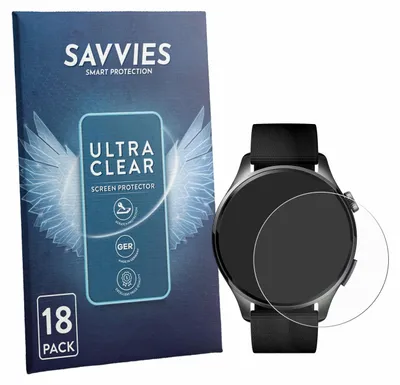 Produktbild von 18x Für Xiaomi Watch 5 (47 mm) Schutzfolie Savvies Displayschutz Display Schutz Folie Klar Transparent