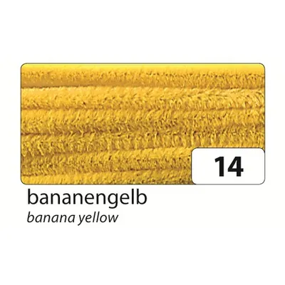 Image de Folia 77814 Cure-pipe fil chenille 8mm jaune banane 10p.