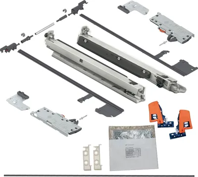 Produktbild von BLUM MOVENTO BLUMOTION S 760H Schubladenschienen, 450mm Bodenmontage Vollauszug 40kg, mit TIP-ON und Seitenstabilisierungs-Set