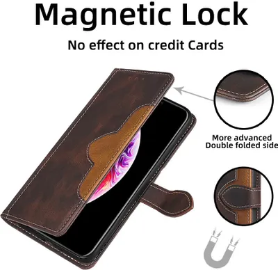 Zdjęcie produktu dla INF Skórzane etui do Redmi Note 14 Pro/Note 14 Pro+ (Global) - Brązowe