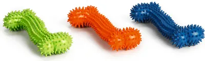 Produktbild von Beeztees Massageknochen - Hundespielzeug - Gummi - Farblich sortiert - 17x7x3,5 cm