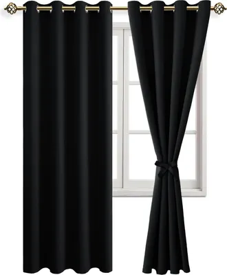 Produktbild von Verdunkelungsvorhang mit Ösen 215 x 140 cm, schwarz, für Schlafzimmer