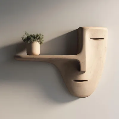 surreales Masken-Wandregal – Decords Wandregal, Produktansicht 1