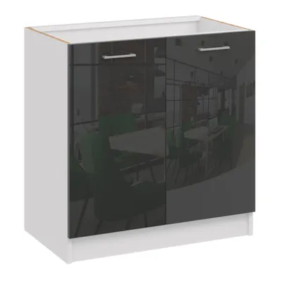 Produktbild von Roe Furniture | Küchenzeile - 280 cm - Schwarz Hochglanz - Einbauküche, Küchenblock, Singleküche, Singleküchenblock, Küchen - Tischplatte Weiß