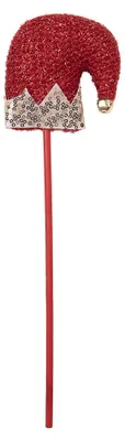 Immagine prodotto di Clayre & Eef Decorazione natalizia Cappello natalizio 9x2x34 cm Rosso Legno