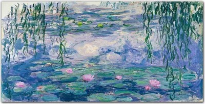 Produktbild von Coloray Bild aus Acryl 100 cm x 50 cm - Wanddekoration Wohnzimmer Acrylblock mit Bild Gehärtetes Acryl Dekoration Küche - Monet Wasserlilien