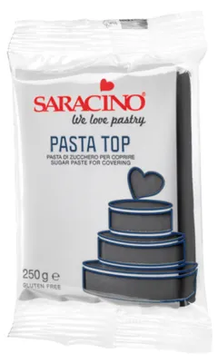 Image de Pâte à sucre noire Saracino, 250 g