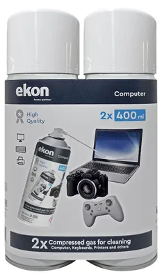 Image de EKON 2 bidons de 400 ml de gaz comprimé pour le nettoyage des équipements de bureau