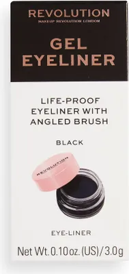 The image shows the front packaging of a gel eyeliner product.