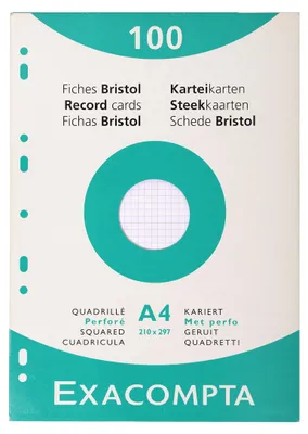 Packaging for Exacompta Bristol record cards.