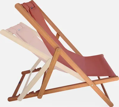 Produktbild von sweeek - 2er-Set Sonnenliegen aus Eukalyptus und Textilene - Terrakotta