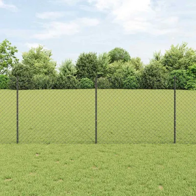 Obrázek produktu pro Sítový plot s příčkou 10 x 1 m (Š x V) Ocel potažená PVC Šedá