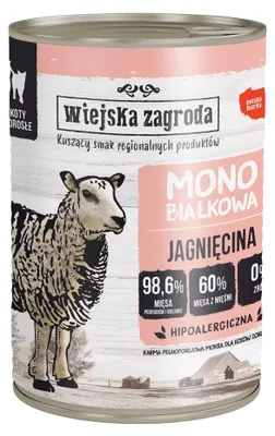 Obrázek produktu pro Wiejska Zagroda Monobiałkowa Jagnięcina mokrá krmiva pro kočky 400g
