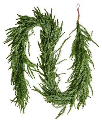 Immagine prodotto di Ghirlanda di Natale VEVOR, 1828 mm, ghirlanda realistica di pino Norfolk, ghirlanda di abete, ghirlanda verde artificiale, decorazione natalizia per interni ed esterni su tavola, caminetto e mensola del camino