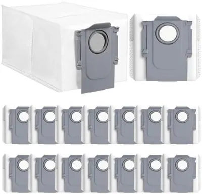Productafbeelding van PromoHome® 16 stuks stofzuigzakken voor robotstofzuigers - 3 liter capaciteit, compatibel met Roborock en andere modellen, 4-laags filtratie