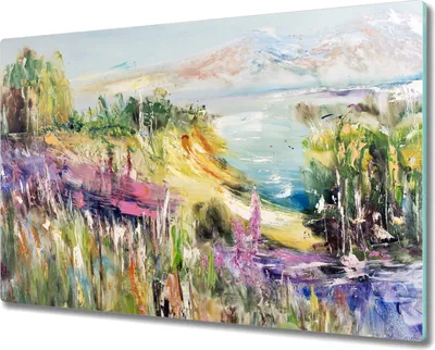 Produktbild von Coloray Schneidebrett Herdabdeckplatte 80x52 cm Kochplattenabdeckung Küchenbrett Hackbrett - Berglandschaft