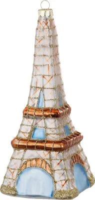 Produktbild von Christbaumschmuck Glas Eiffelturm 14.5cm bunt
