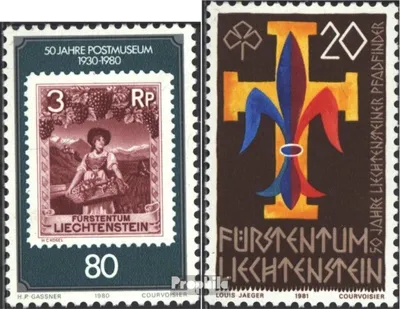 Produktbild von Briefmarken Liechtenstein 1980 Mi 750,773 (kompl.Ausg.) gestempelt Postmuseum