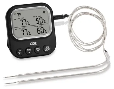 Digitales Fleischthermometer mit 2 Sonden, bis 250 °C